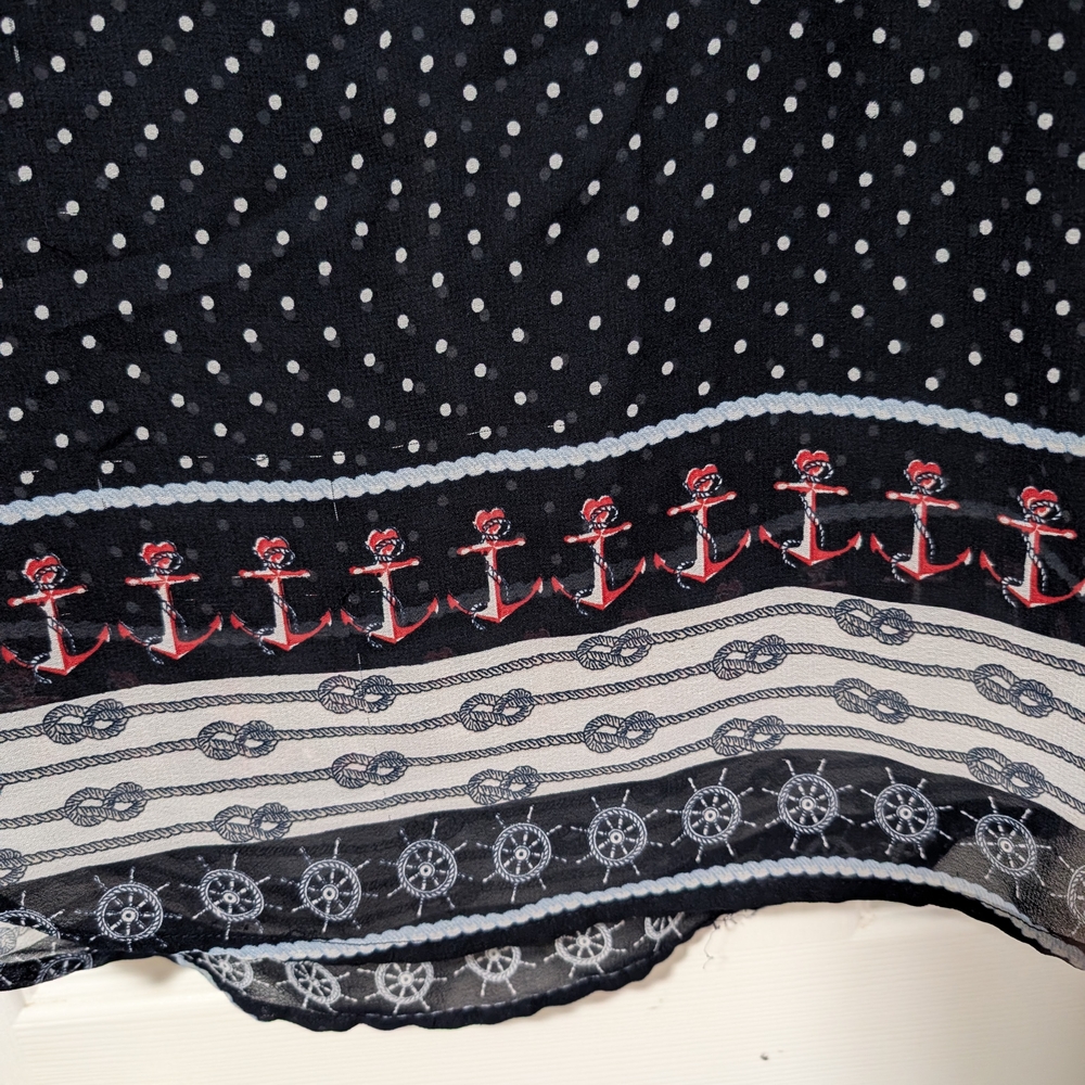 Polka Dot Navy Blouse - Picture 8 of 9